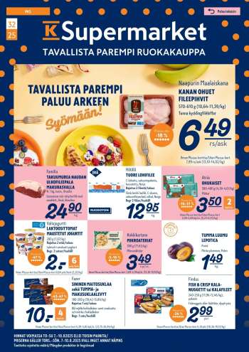 K-Supermarket tarjoukset  - 07.08.2025 - 10.08.2025.