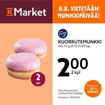 K-market tarjoukset  - 07.08.2025 - 10.08.2025.
