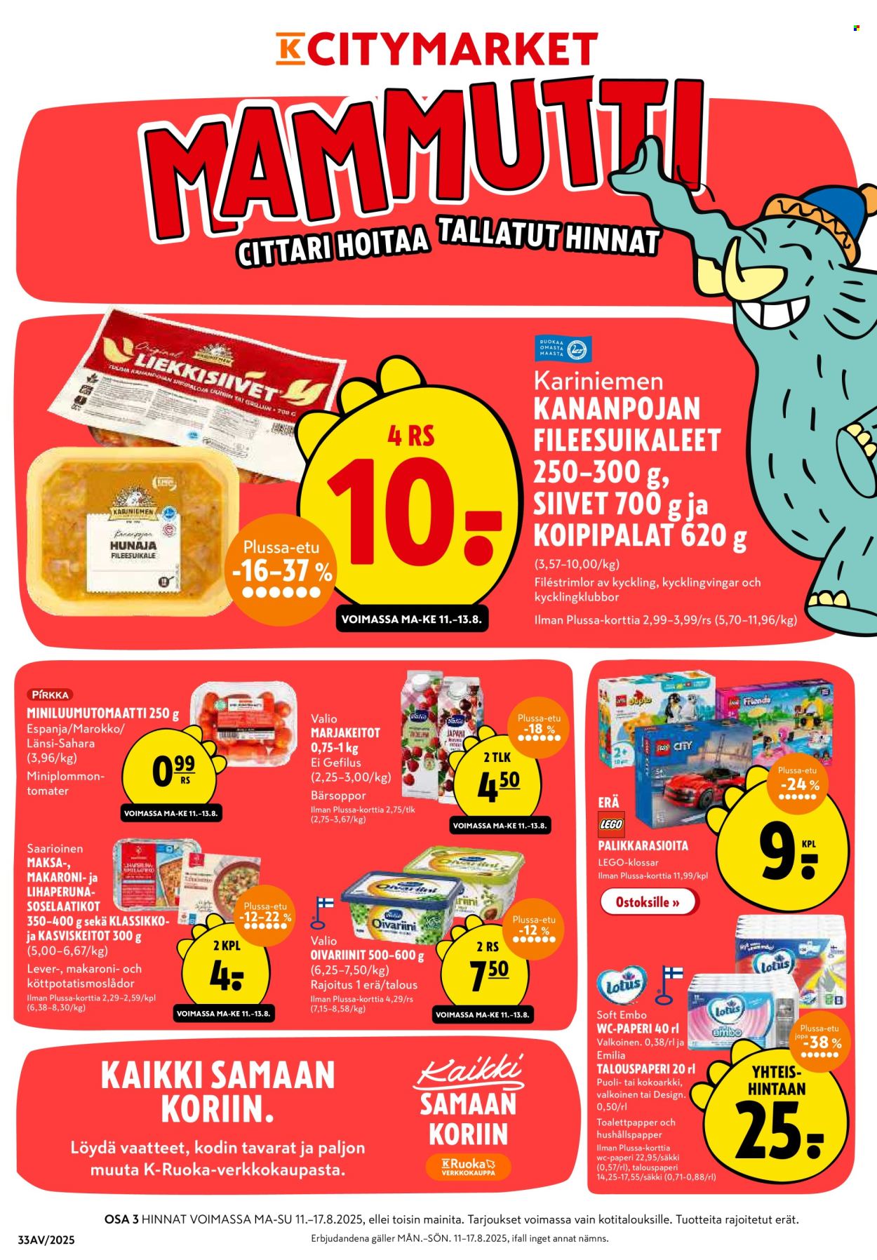 K-citymarket tarjoukset - 11.08.2025 - 17.08.2025. Sivu 1