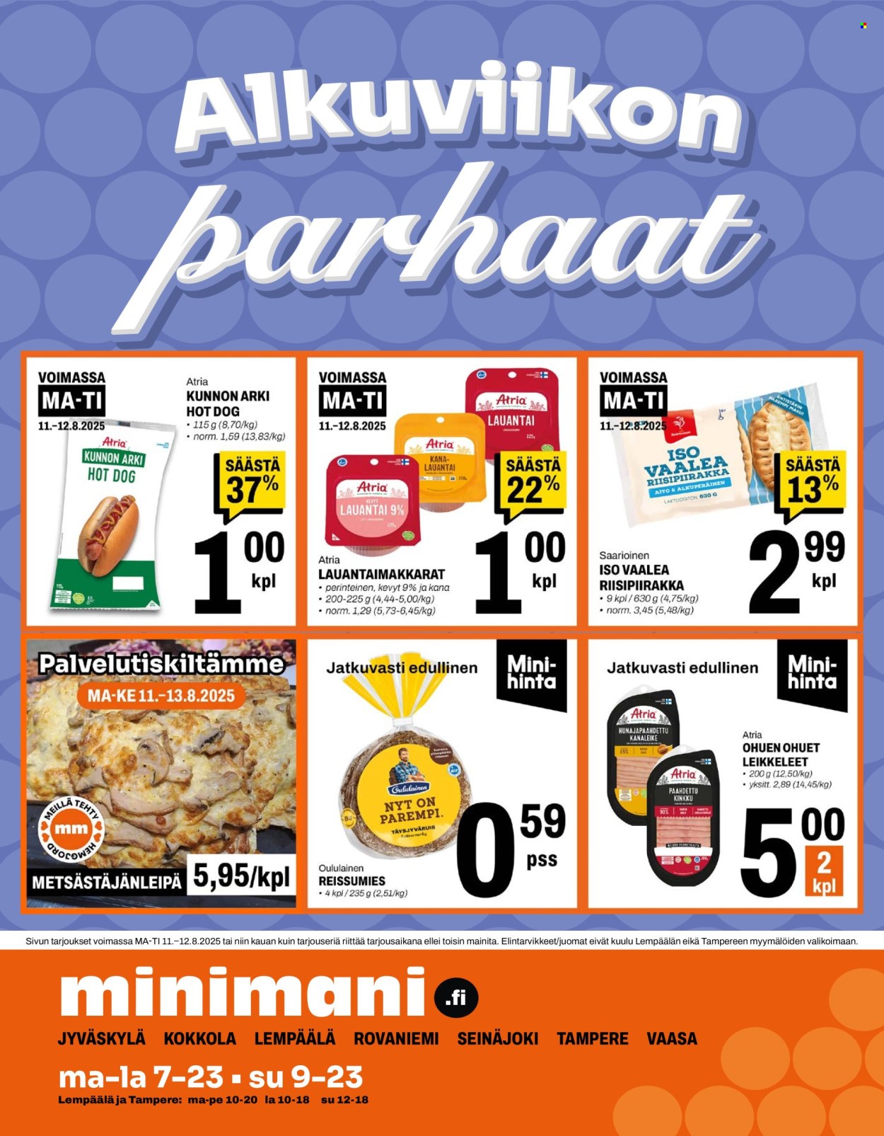 Minimani tarjoukset - 11.08.2025 - 12.08.2025. Sivu 1