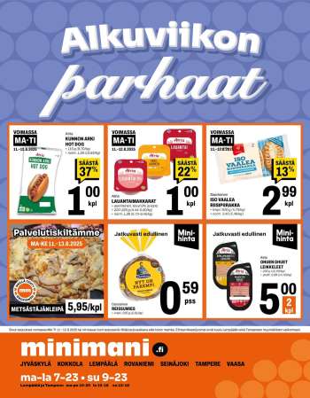 Minimani tarjoukset  - 11.08.2025 - 12.08.2025.