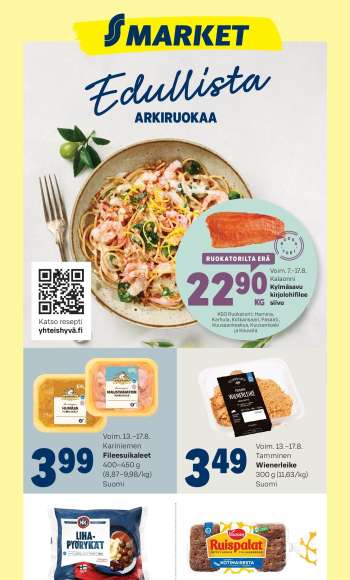 S-market tarjoukset  - 13.08.2025 - 17.08.2025.
