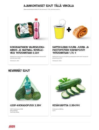 Alepa tarjoukset  - 13.08.2025 - 19.08.2025.