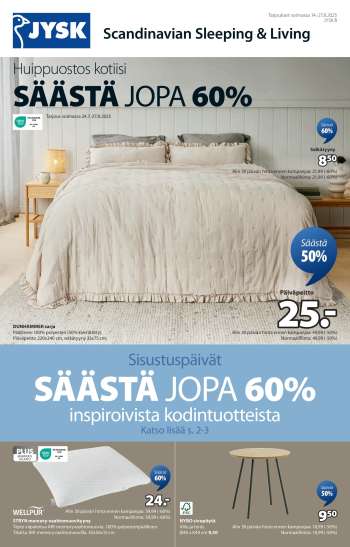 JYSK tarjoukset  - 14.08.2025 - 27.08.2025.