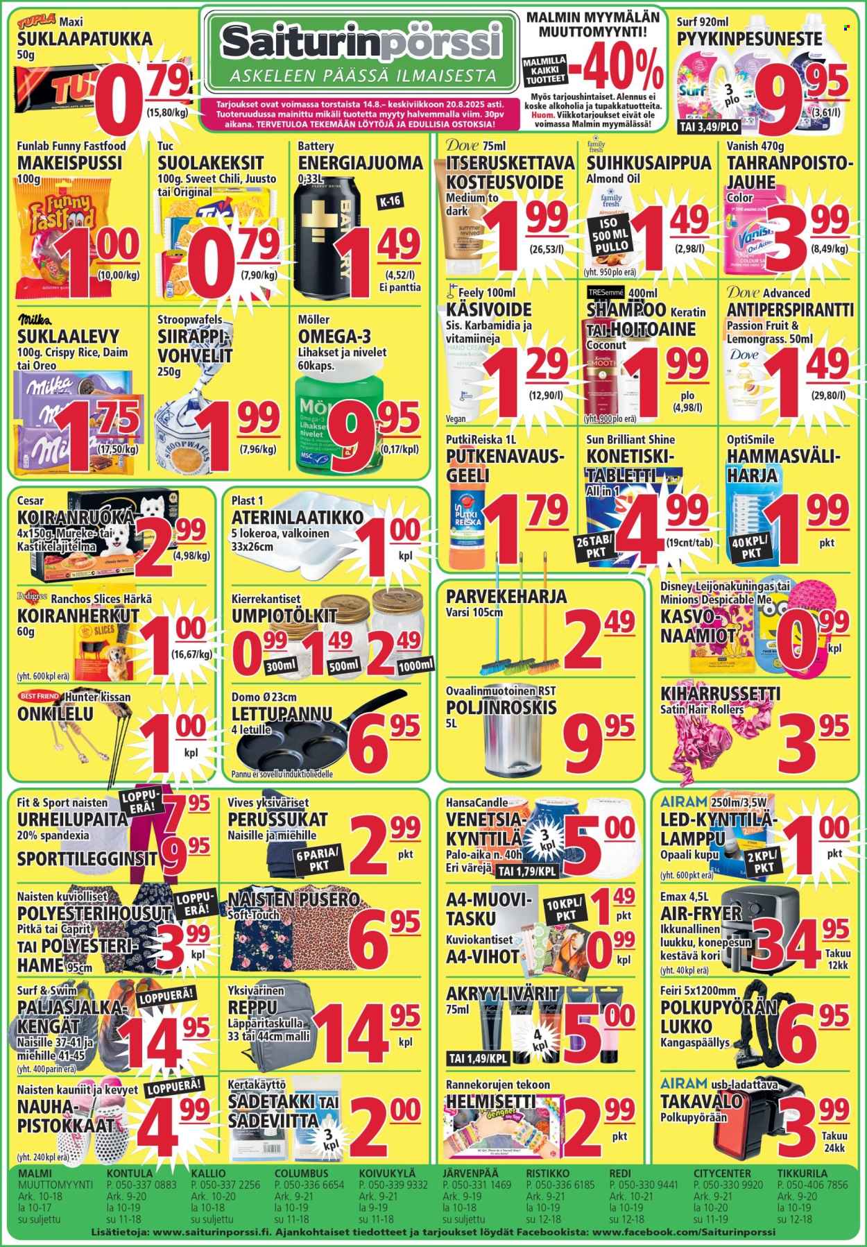 Saiturinpörssi tarjoukset - 14.08.2025 - 20.08.2025. Sivu 1