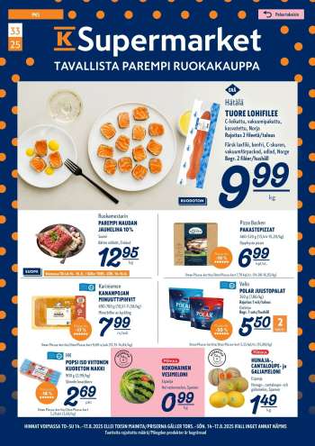 K-Supermarket tarjoukset  - 14.08.2025 - 17.08.2025.