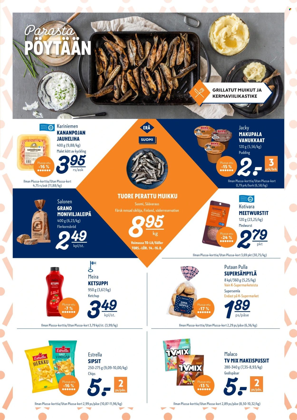 K-Supermarket tarjoukset - 14.08.2025 - 17.08.2025. Sivu 3