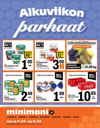 Minimani tarjoukset  - 18.08.2025 - 19.08.2025.