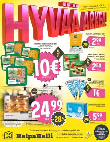 HalpaHalli tarjoukset  - 20.08.2025 - 26.08.2025.