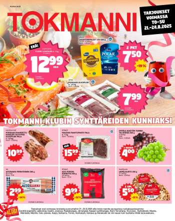 Tokmanni tarjoukset  - 21.08.2025 - 24.08.2025.