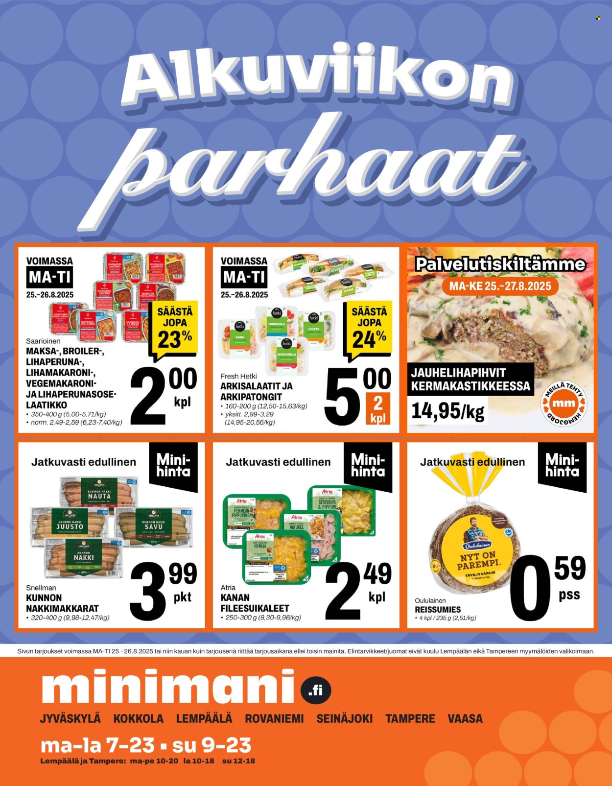 Minimani tarjoukset - 25.08.2025 - 26.08.2025. Sivu 1