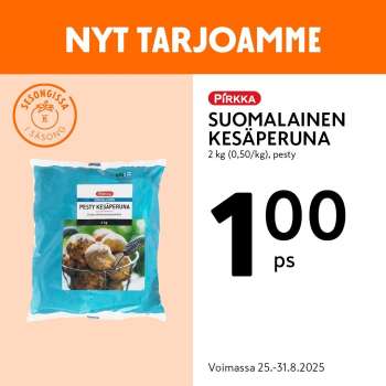 K-market tarjoukset  - 25.08.2025 - 31.08.2025.