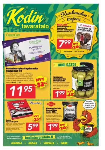 Kodintavaratalo tarjoukset  - 25.08.2025 - 07.09.2025.