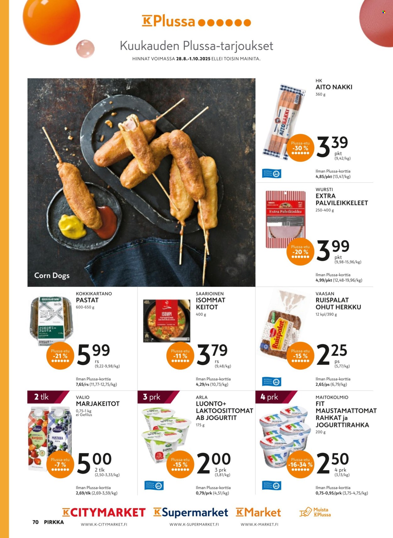 K-market tarjoukset - 27.08.2025 - 30.09.2025. Sivu 70