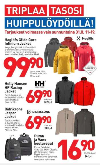 Intersport tarjoukset  - 31.08.2025 - 31.08.2025.