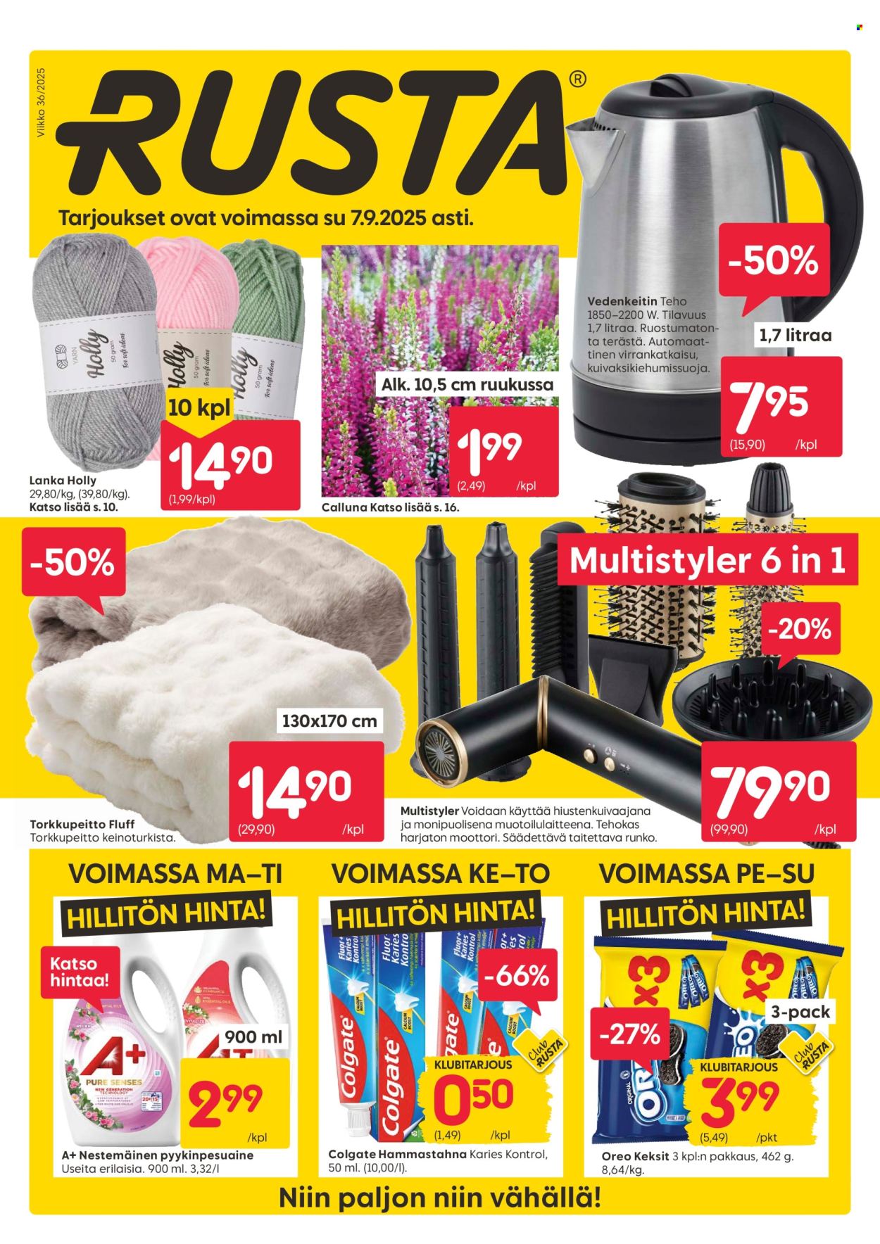 Rusta tarjoukset - 01.09.2025 - 07.09.2025. Sivu 1