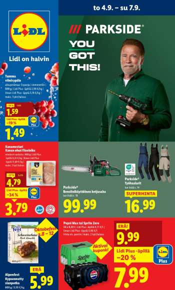 Lidl tarjoukset  - 04.09.2025 - 10.09.2025.