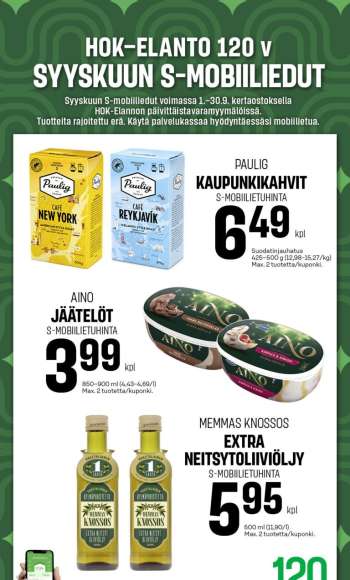 S-market tarjoukset  - 01.09.2025 - 30.09.2025.