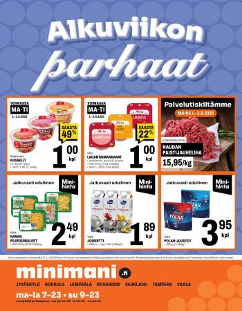 Minimani tarjoukset  - 01.09.2025 - 02.09.2025.