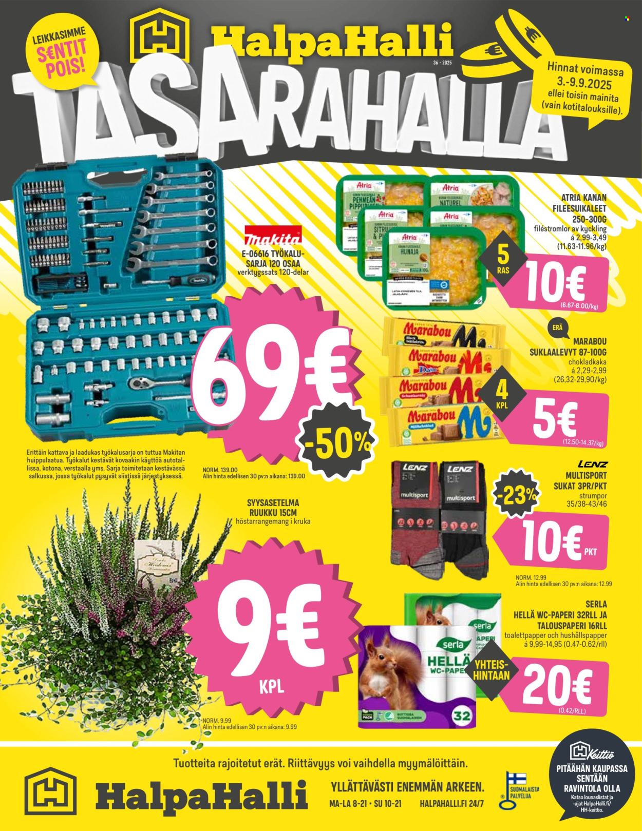 HalpaHalli tarjoukset - 03.09.2025 - 09.09.2025. Sivu 1