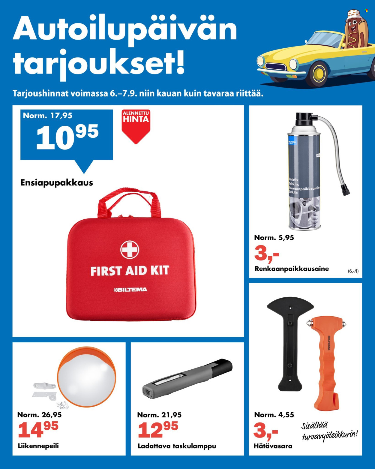 Biltema tarjoukset - 06.09.2025 - 07.09.2025. Sivu 1