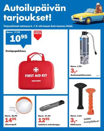Biltema tarjoukset  - 06.09.2025 - 07.09.2025.