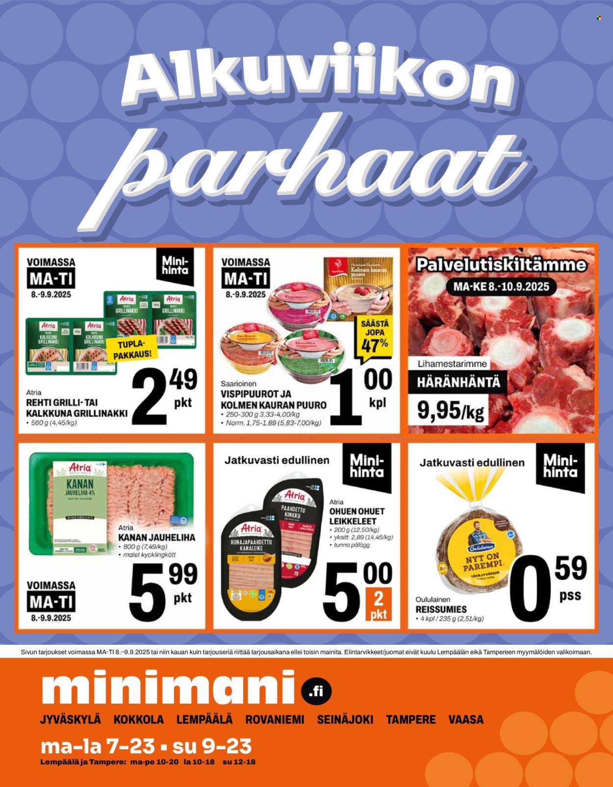 Minimani tarjoukset - 08.09.2025 - 09.09.2025. Sivu 1