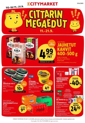 K-citymarket tarjoukset  - 11.09.2025 - 21.09.2025.