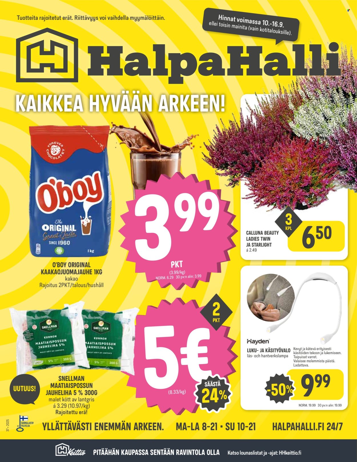 HalpaHalli tarjoukset - 10.09.2025 - 16.09.2025. Sivu 1