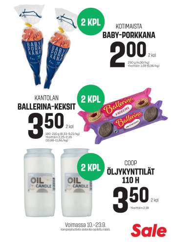 Sale tarjoukset  - 10.09.2025 - 23.09.2025.