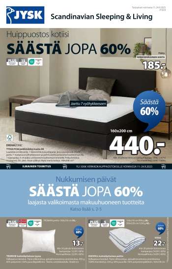 JYSK tarjoukset  - 11.09.2025 - 24.09.2025.