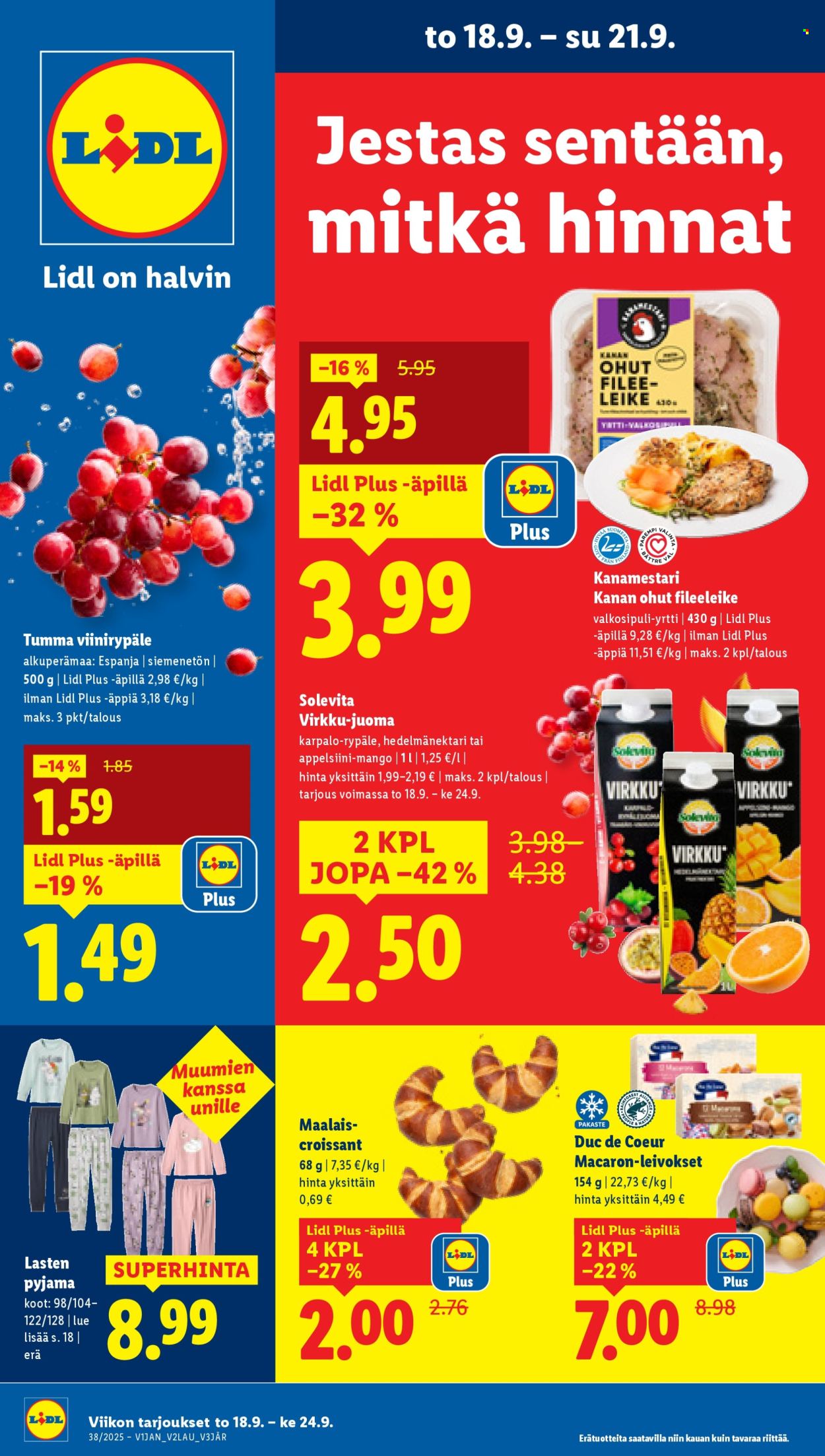 Lidl tarjoukset - 18.09.2025 - 24.09.2025. Sivu 1