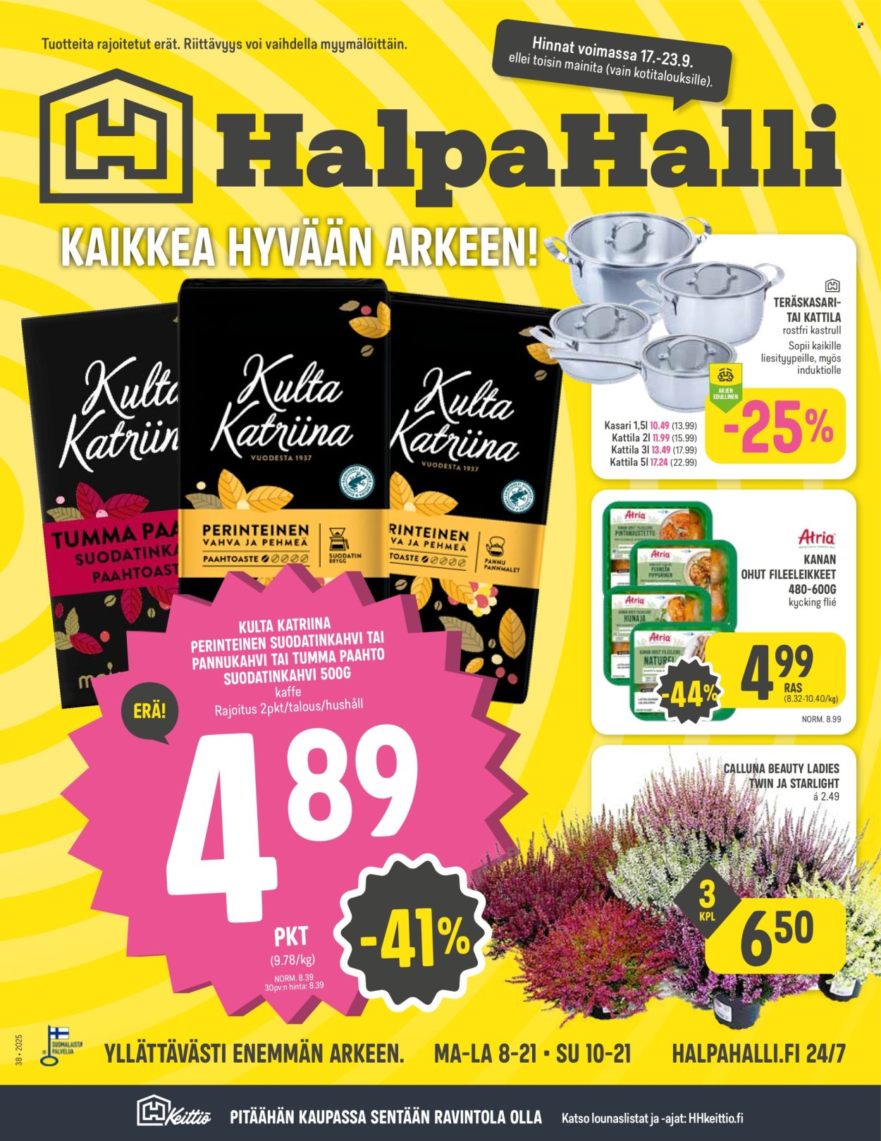 HalpaHalli tarjoukset - 17.09.2025 - 23.09.2025. Sivu 1