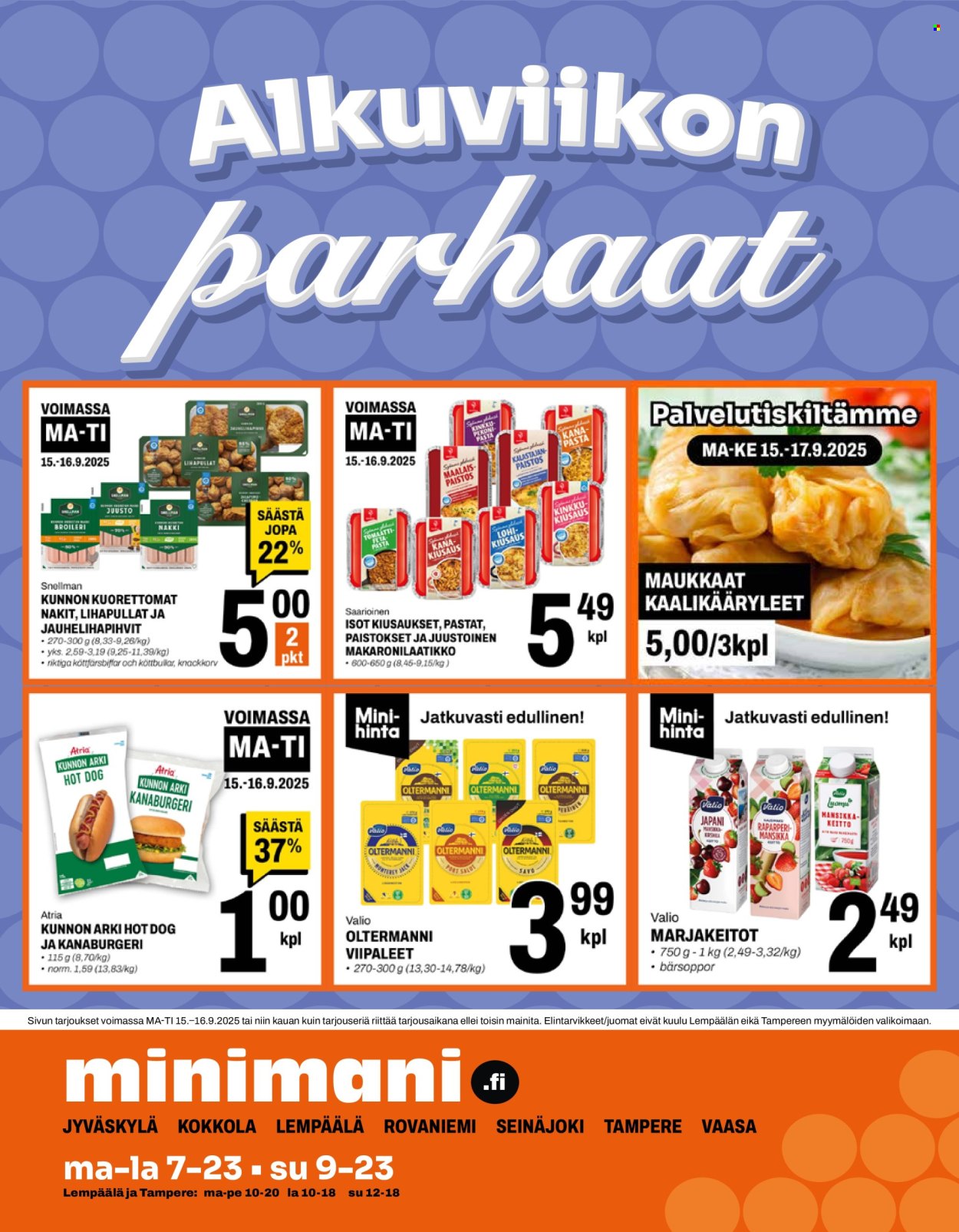 Minimani tarjoukset - 15.09.2025 - 16.09.2025. Sivu 1