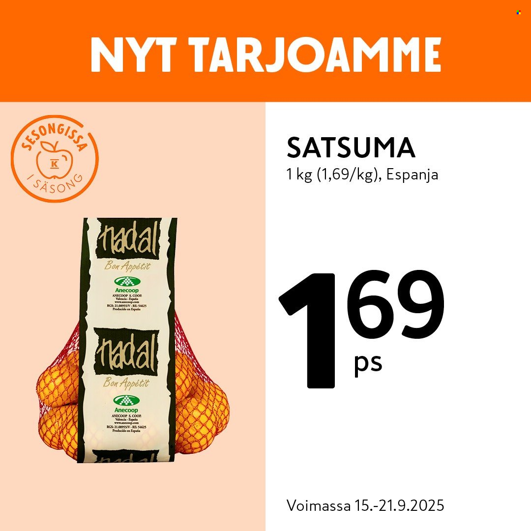 K-market tarjoukset - 15.09.2025 - 21.09.2025. Sivu 1