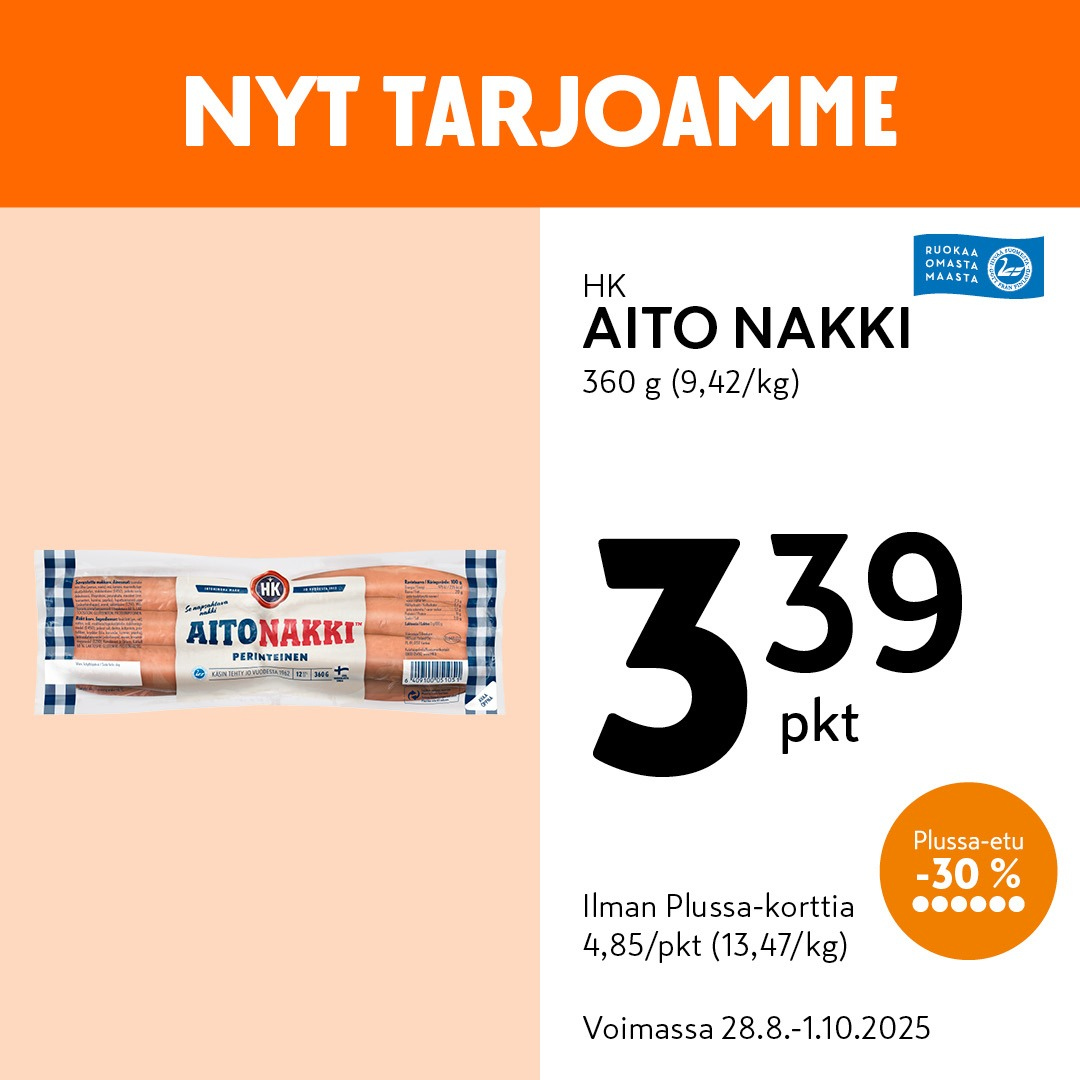 K-market tarjoukset - 28.08.2025 - 01.10.2025. Sivu 1