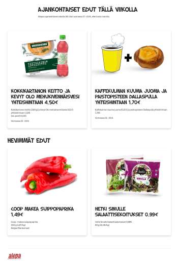 Alepa tarjoukset  - 17.09.2025 - 23.09.2025.