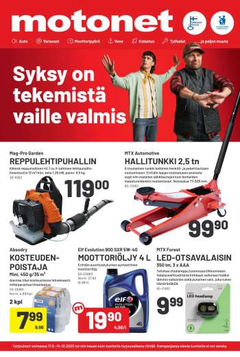 Motonet tarjoukset  - 17.09.2025 - 14.10.2025.