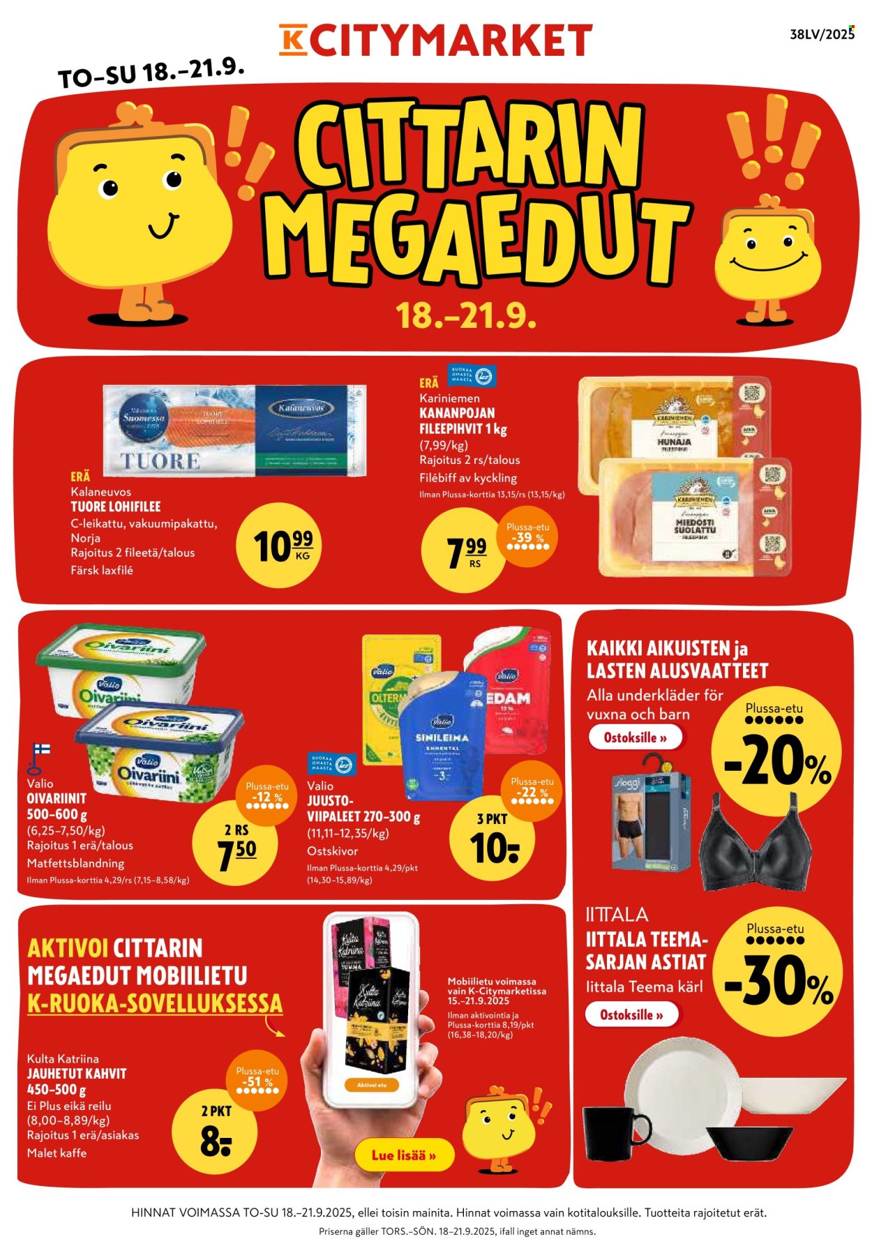 K-citymarket tarjoukset - 18.09.2025 - 21.09.2025. Sivu 1