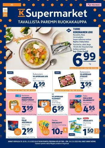 K-Supermarket tarjoukset  - 18.09.2025 - 21.09.2025.