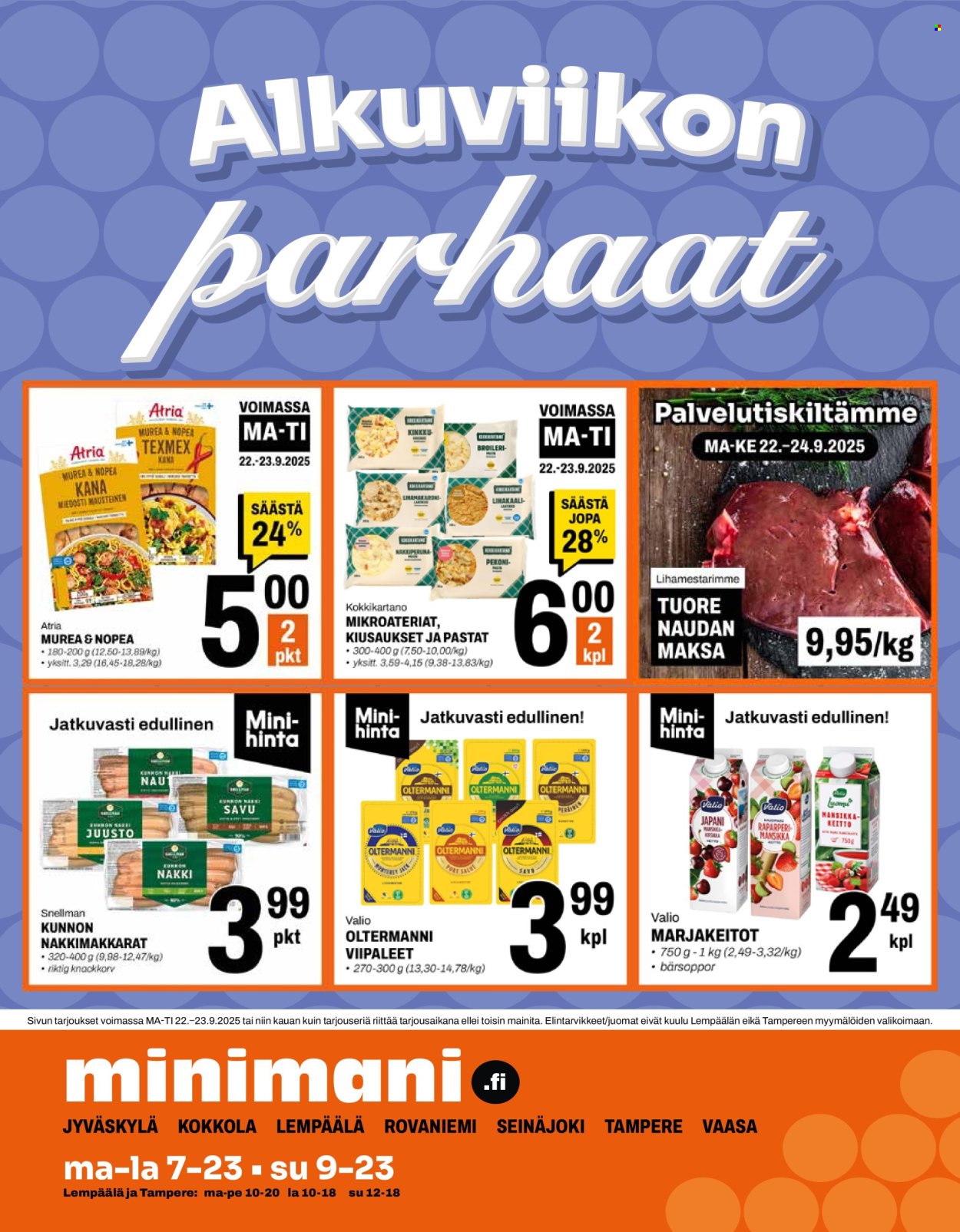 Minimani tarjoukset - 22.09.2025 - 23.09.2025. Sivu 1