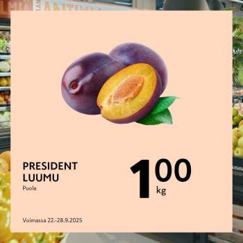 K-market tarjoukset  - 22.09.2025 - 28.09.2025.