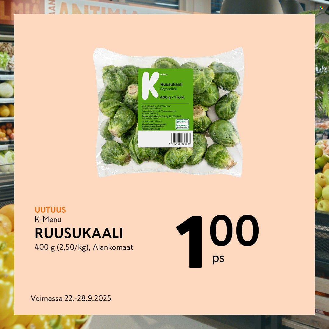 K-market tarjoukset - 22.09.2025 - 28.09.2025. Sivu 3