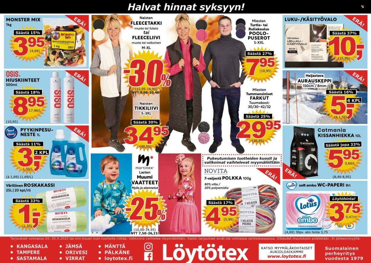 Löytötex tarjoukset - 24.09.2025 - 30.09.2025. Sivu 1
