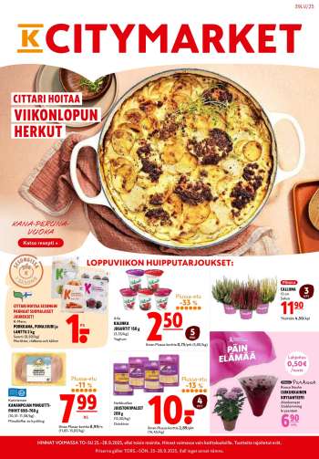K-citymarket tarjoukset  - 25.09.2025 - 01.10.2025.
