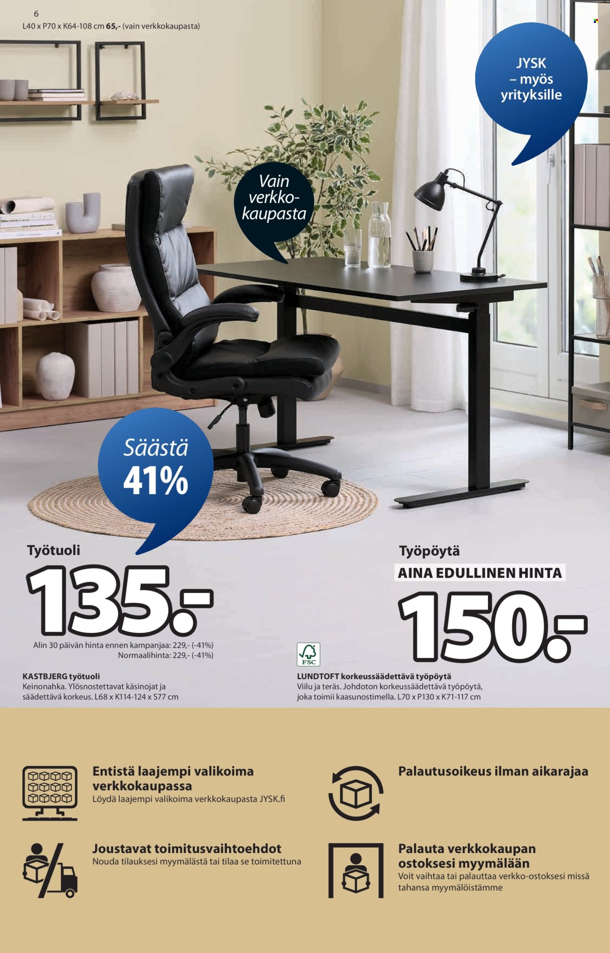 JYSK tarjoukset - 25.09.2025 - 08.10.2025. Sivu 6