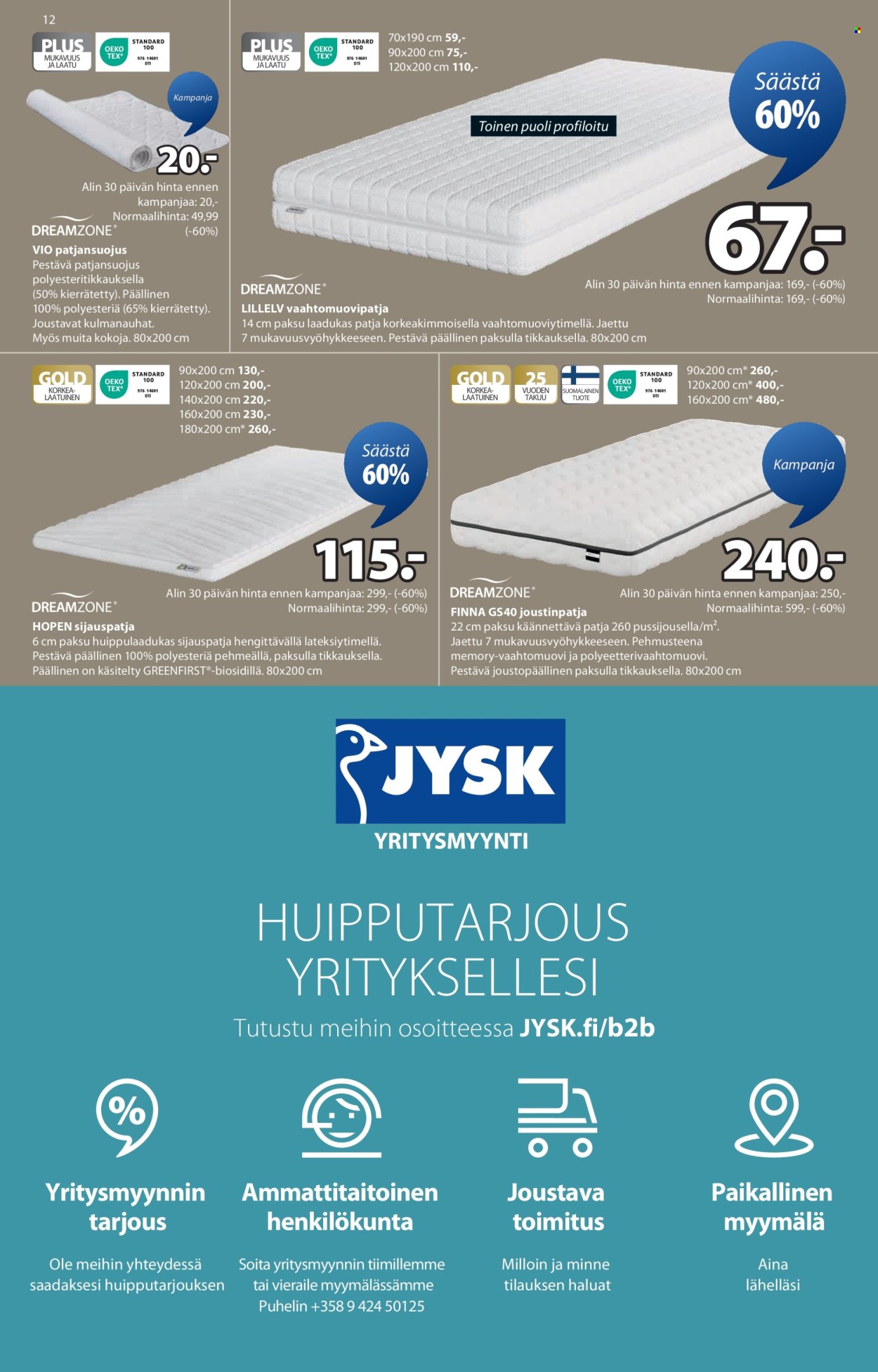 JYSK tarjoukset - 25.09.2025 - 08.10.2025. Sivu 12