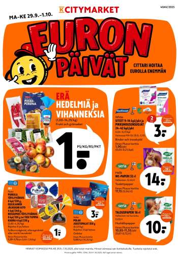 K-citymarket tarjoukset  - 29.09.2025 - 01.10.2025.