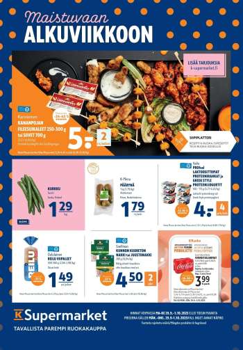 K-Supermarket tarjoukset  - 29.09.2025 - 01.10.2025.