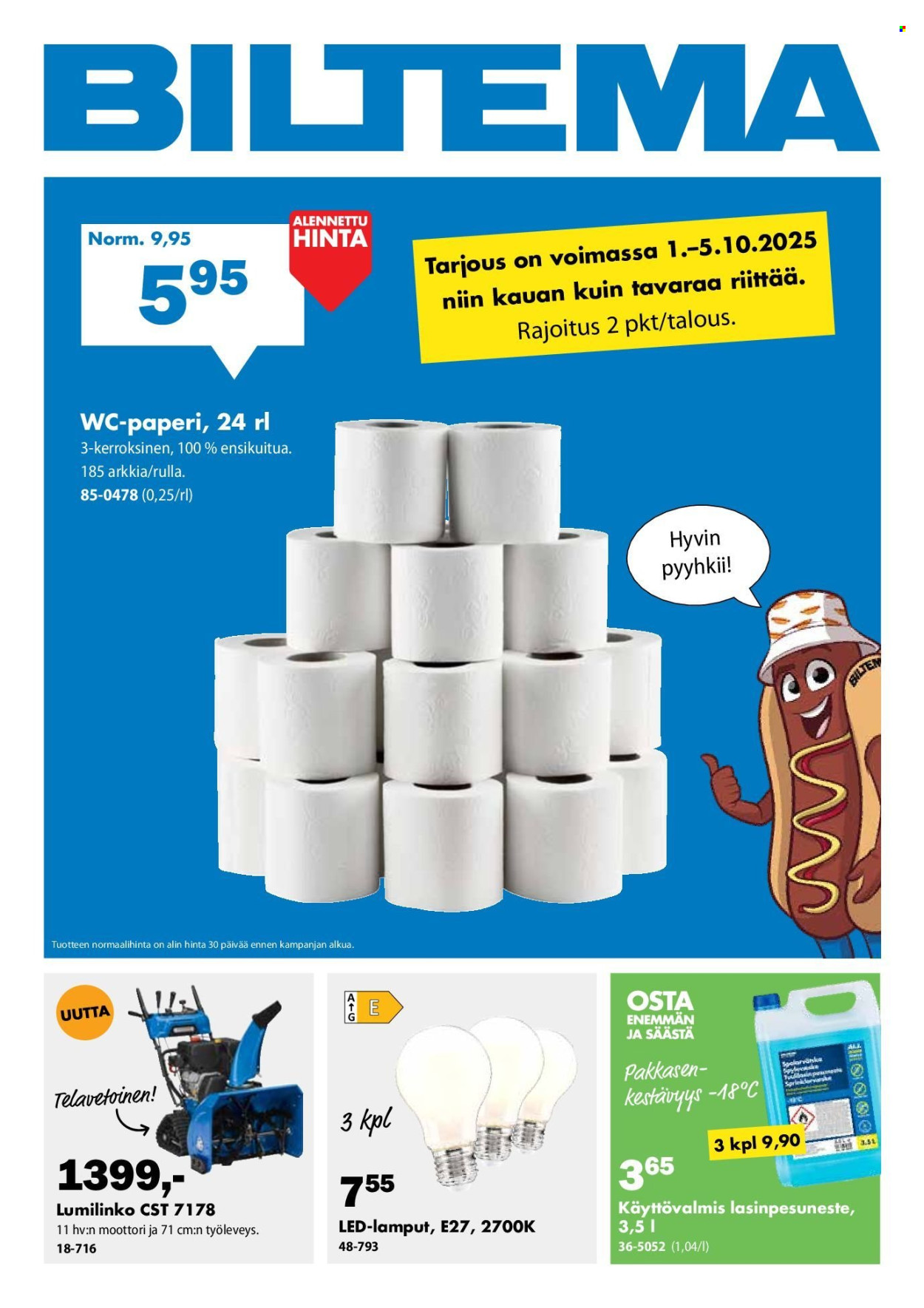 Biltema tarjoukset - 01.10.2025 - 05.10.2025. Sivu 1